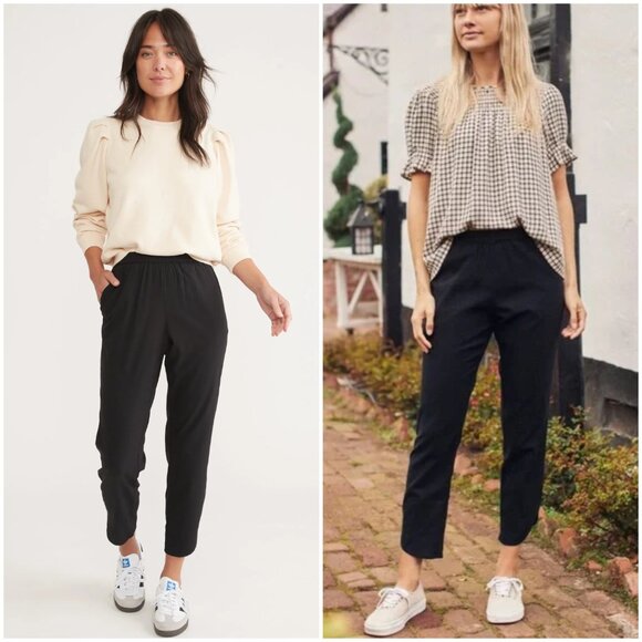 Marine Layer Pants - Marine Layer Allison Pants Trousers Black size L Minimalist Casual Sustainable